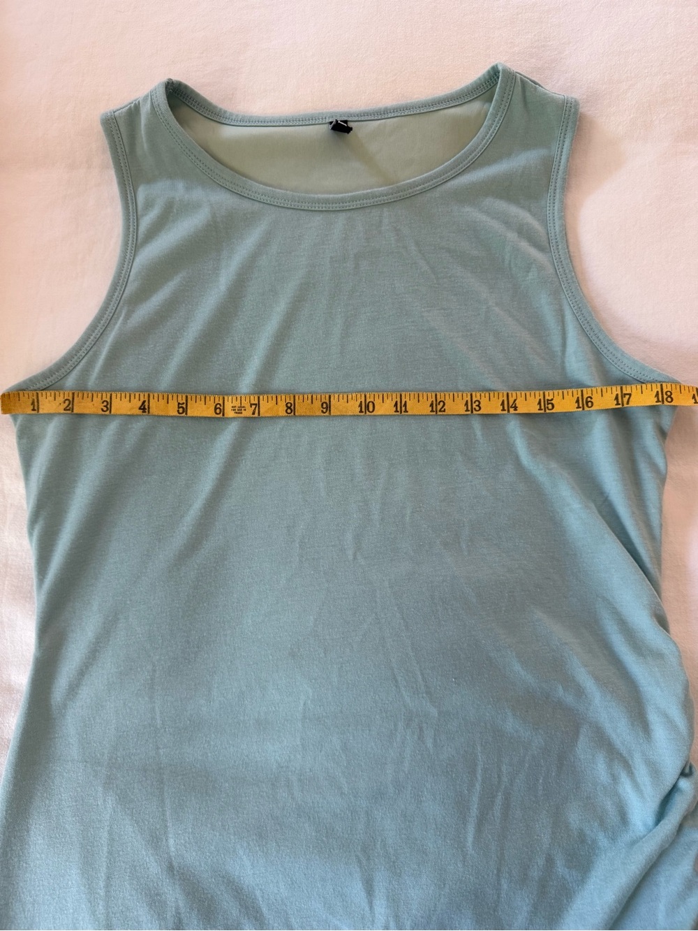 β¨ Sleeveless Tank Dress Mint Green Knit Ruched Bodycon Sheath Size L β¨ - Picture 10 of 14